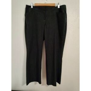 J. Jill Black Grey Pinstripe Mid Rise Straight Leg Stretch Ankle Pants Size 14